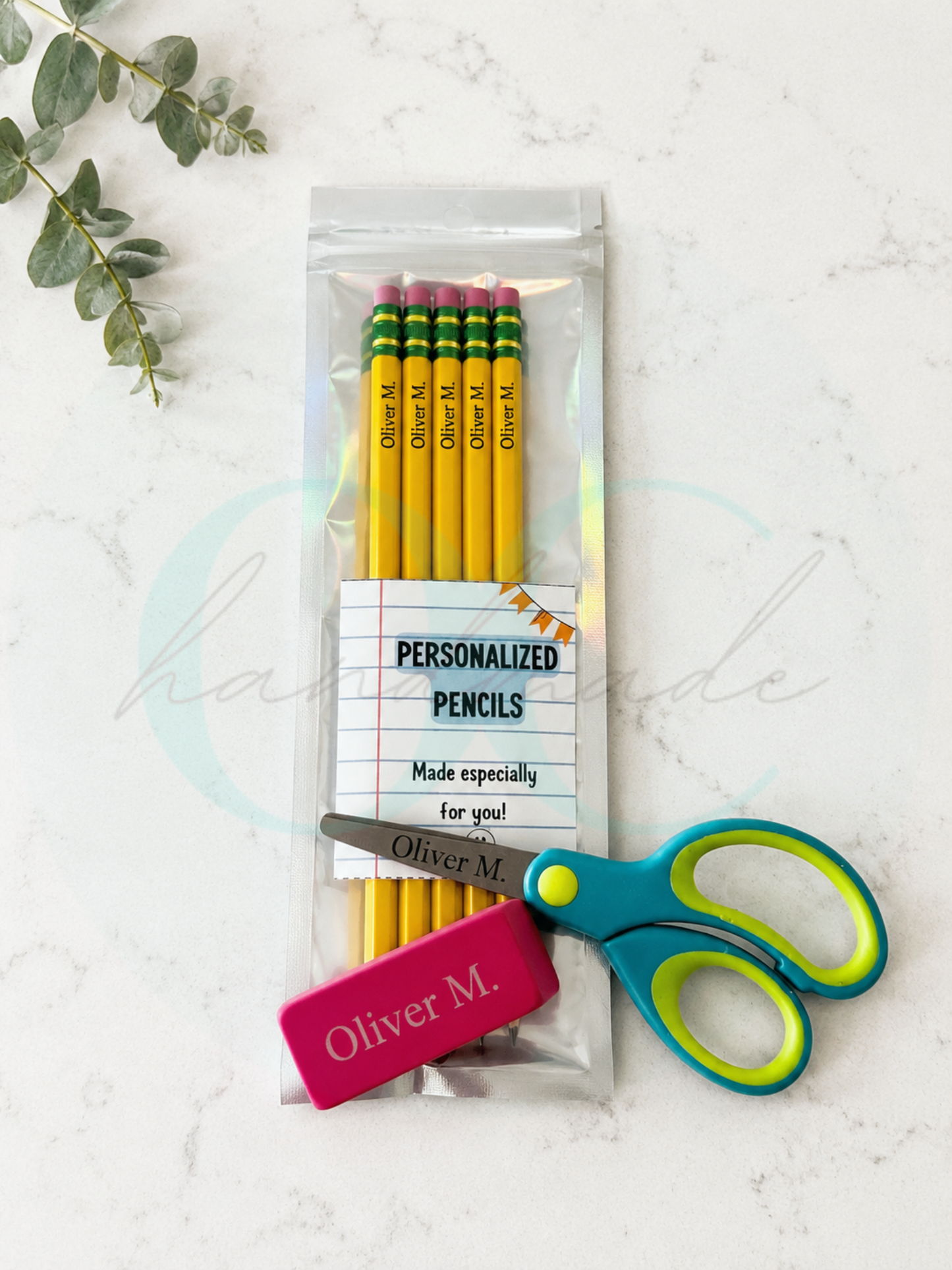 5-Pastel Pencils, Eraser, & Kids Scissors Set