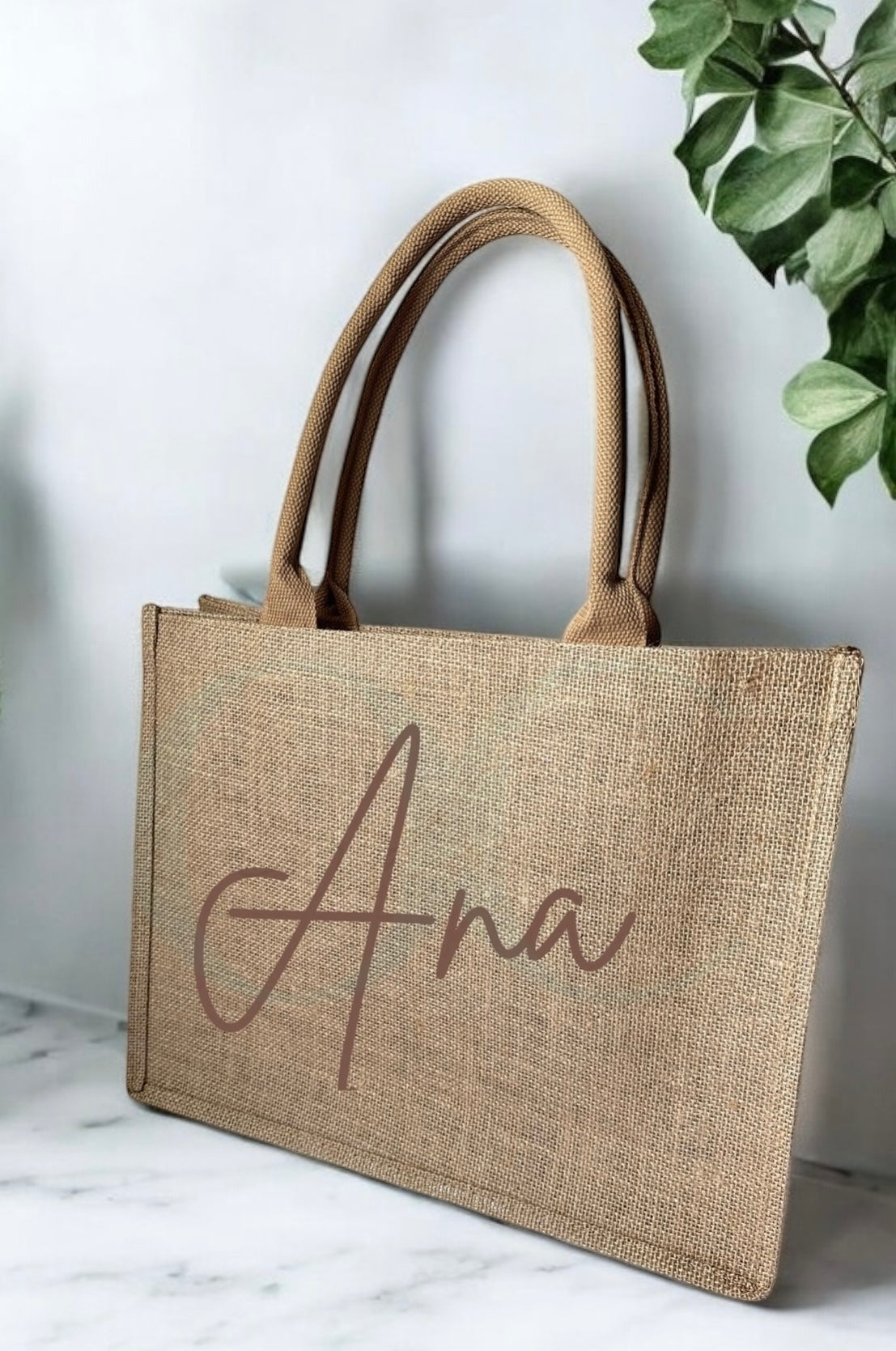 Personalized Burlap Tote Bag