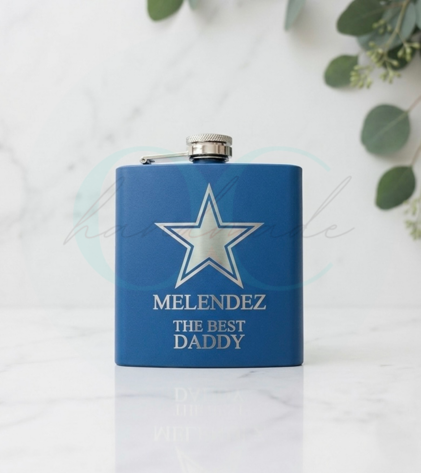 Blue Personalized Flask