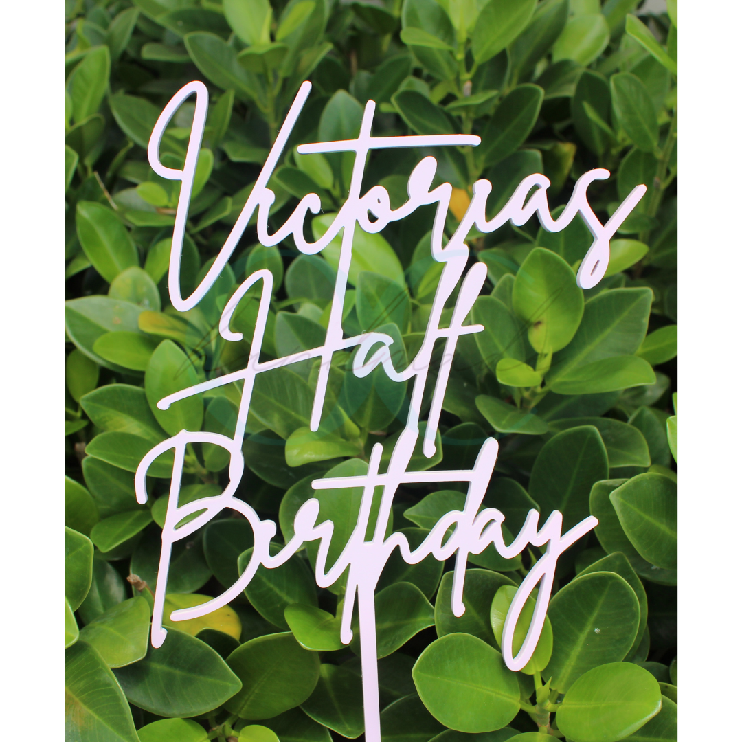 Personalized Half Birthday Cake Topper