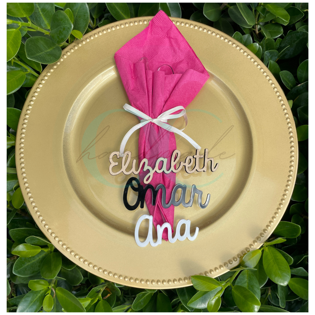 Wood or Acrylic Personalized Name Place Cards