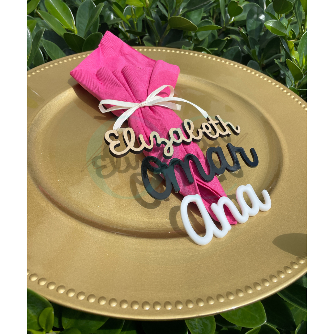 Wood or Acrylic Personalized Name Place Cards