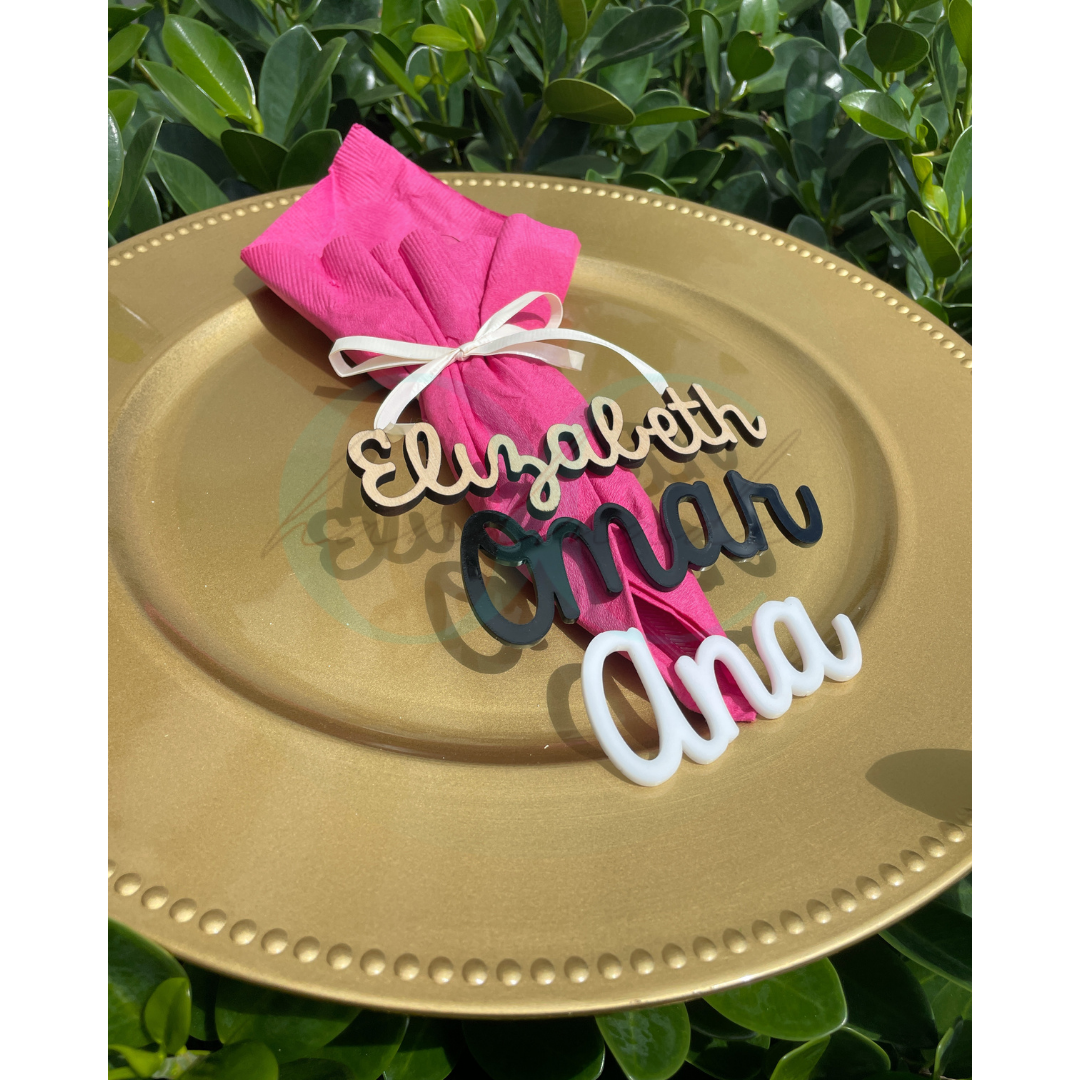 Wood or Acrylic Personalized Name Place Cards
