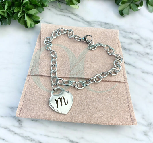 Silver Heart Chain Bracelet