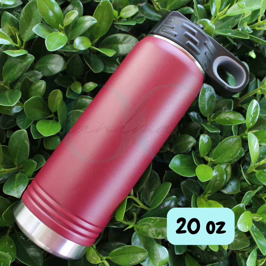 20 oz Maroon Personalized Flip Top Water Bottle