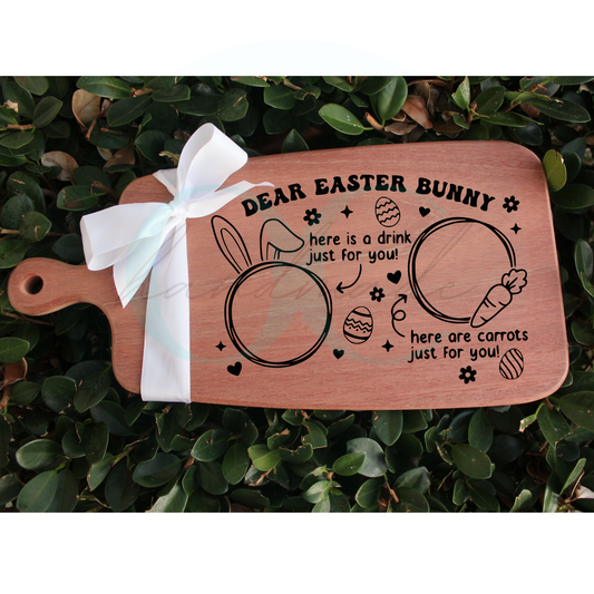 Easter Bunny Treats • Engraved Wooden Board
