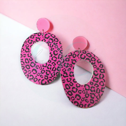 Pink Leopard Dangles