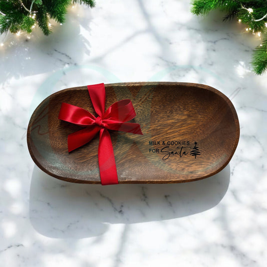 Milk and Cookies for Santa • Wooden Board