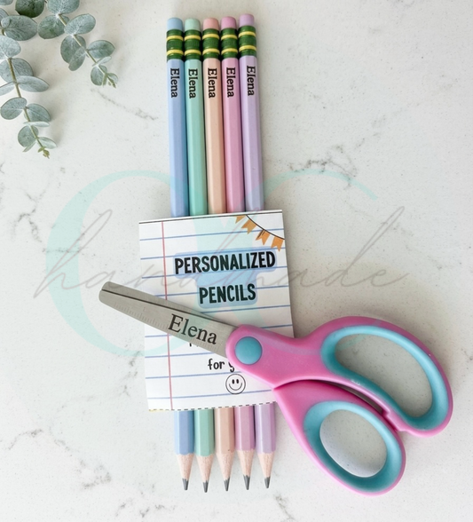5-Pastel Pencils & Kids Scissors Set
