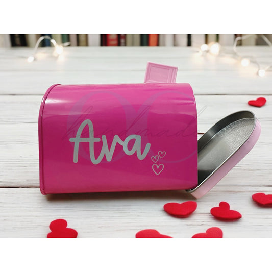 PINK Personalized Tin Mailbox