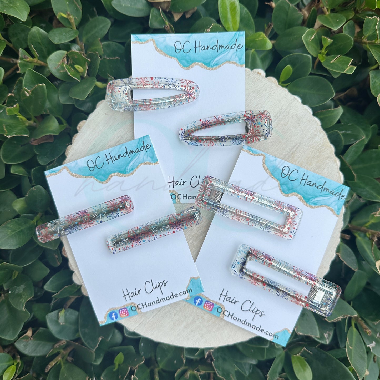 Firework Alligator Hair Clips