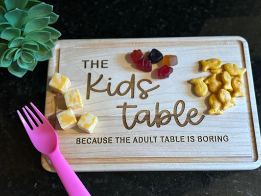 The Kids Table • Engraved Wooden Board