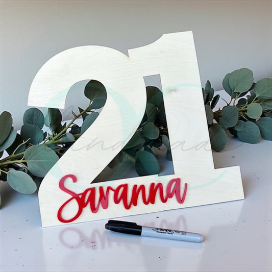 21st Birthday Wood Guest Book Sign