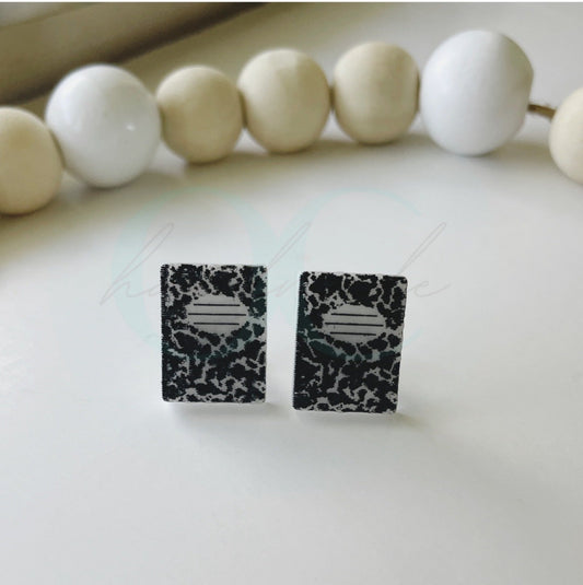 Composition Notebook Stud Earrings