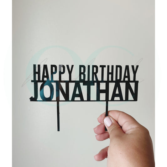 Personalized Happy Birthday Cake Topper