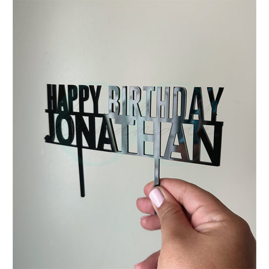 Personalized Happy Birthday Cake Topper