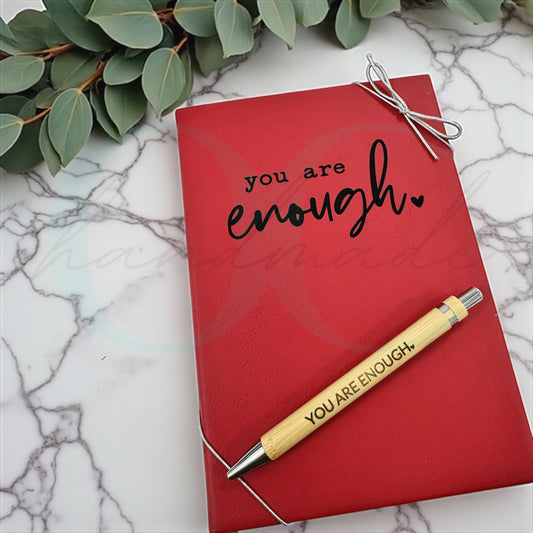You Are Enough Lined Leather Journal