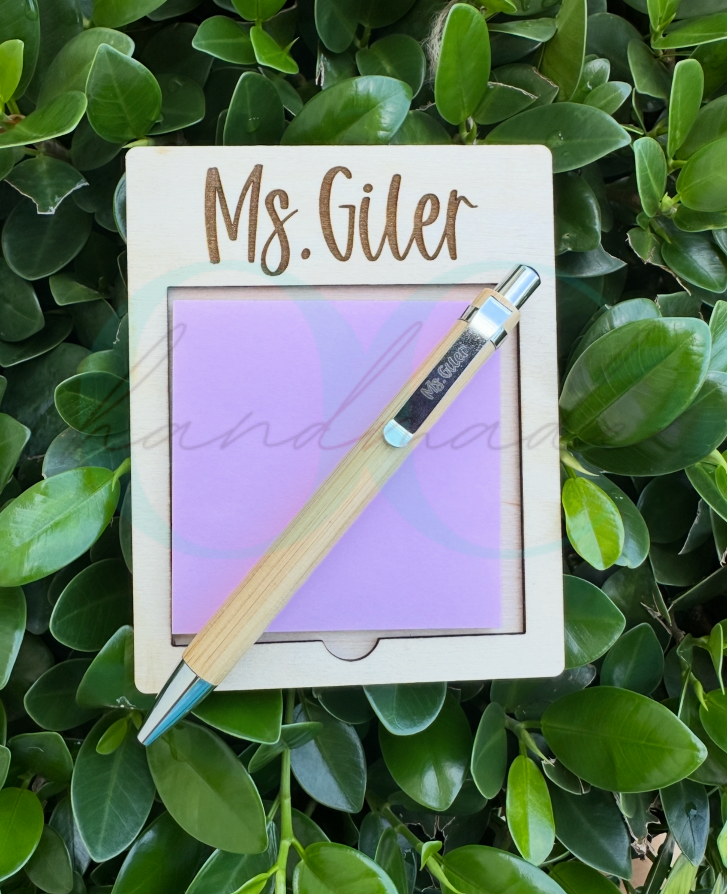 Personalized Notepad Holder + Pen