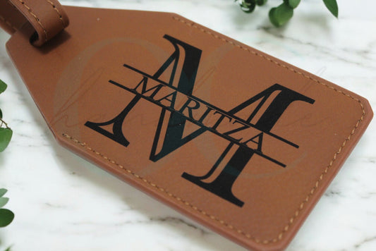 Monogram Leather Luggage Tag