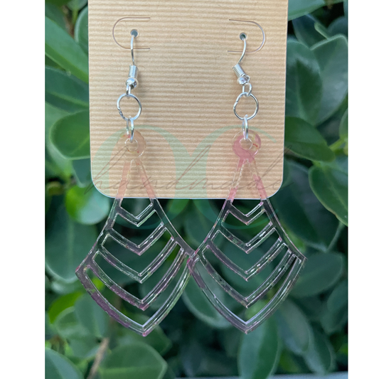Flirty Speckled Pink • Geometric Acrylic Earrings