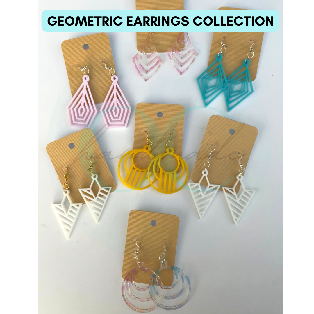 Turquoise Inception • Geometric Acrylic Earrings