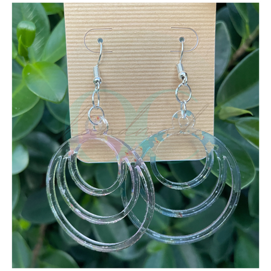 Mystical Blue and Pink • Geometric Acrylic Earrings