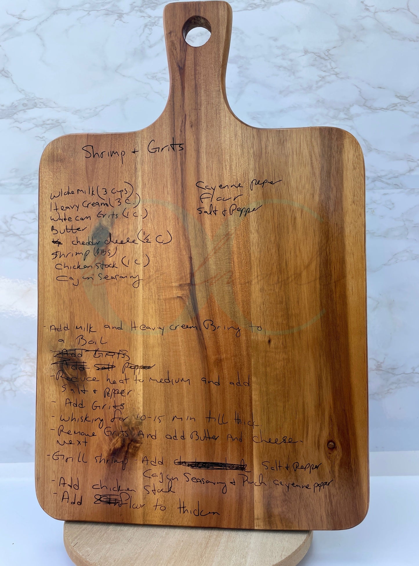 Handwritten Engraved Recipe Board